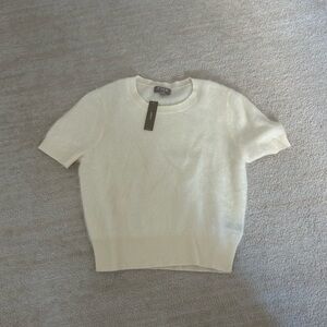 J. Crew Cream Short Sleeve Crewneck Sweater